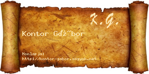 Kontor Gábor névjegykártya
